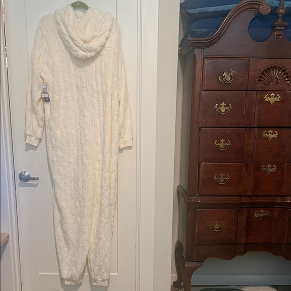 Cozy Cream Hooded Pajama Onesie - Picture 2 of 4